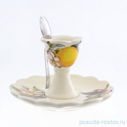 Подставка для яйца 9 см н/н с блюдцем &quot;Artigianato ceramico /Лимоны&quot; / 156795