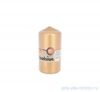 Свеча столбик 13 х 6,8 см &quot;Classic /Золотая /Bolsius&quot; (время горения 43 ч) / 262620
