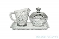 Набор 3 предмета (поднос 19 см + молочник 120 мл + сахарница 9,6 см) &quot;Diamond&quot; / 104529