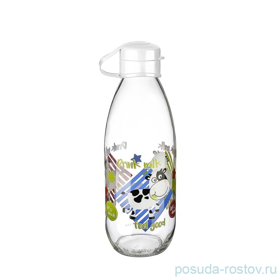 Бутылка для молока 1 л "Moo" / рисунок/ассорти / 293887