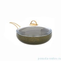 Сковорода 28 см с крышкой антипригарное покрытие оливковая &quot;Leydi /Repast&quot; / 236557