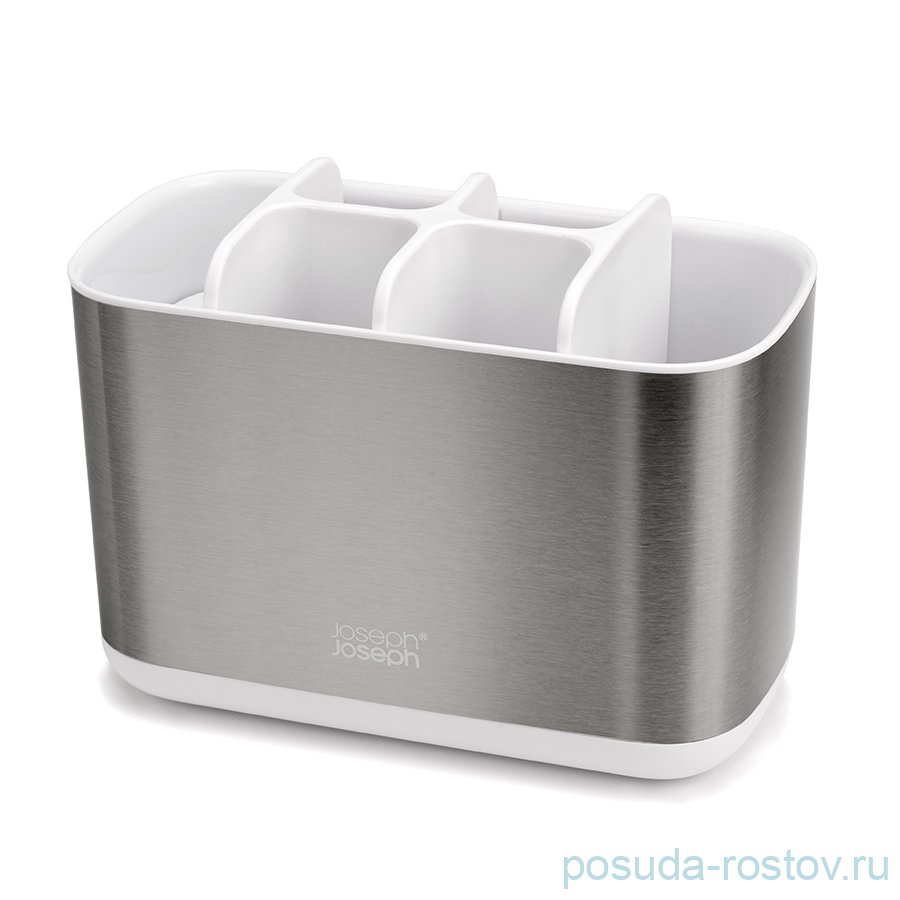 Подставка для зубных щеток белая внутри "Джозеф /EasyStore Steel" / 222680