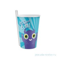 Стакан для воды/сока 400 мл с трубочкой &quot;Yummy&quot; / 293654