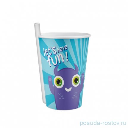 Стакан для воды/сока 400 мл с трубочкой &quot;Yummy&quot; / 293654