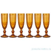 Бокалы для шампанского 150 мл 6 шт янтарные &quot;Серпентина /Muza color&quot; / 257587