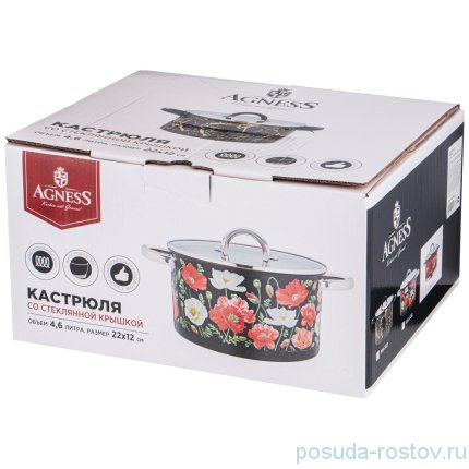 Кастрюля 18 х 10 см со стеклянной крышкой 2,5 л &quot;Торжество&quot; / 268665