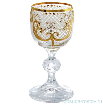 Рюмки 50 мл 6 шт &quot;Клаудия /Каро /золото&quot; AS Crystal / 148284