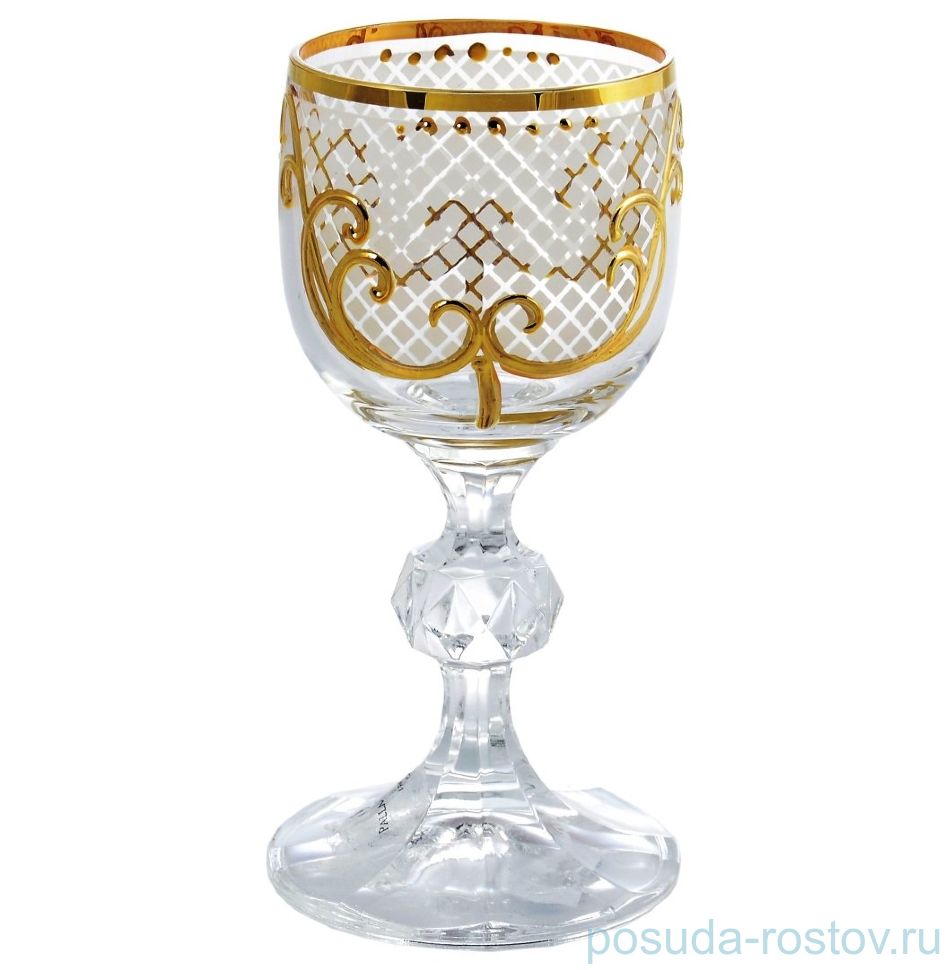 Рюмки 50 мл 6 шт "Клаудия /Каро /золото" AS Crystal / 148284