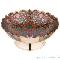 Блюдо 18 х 18 х 7 см н/н цветная эмаль /латунь / 195592