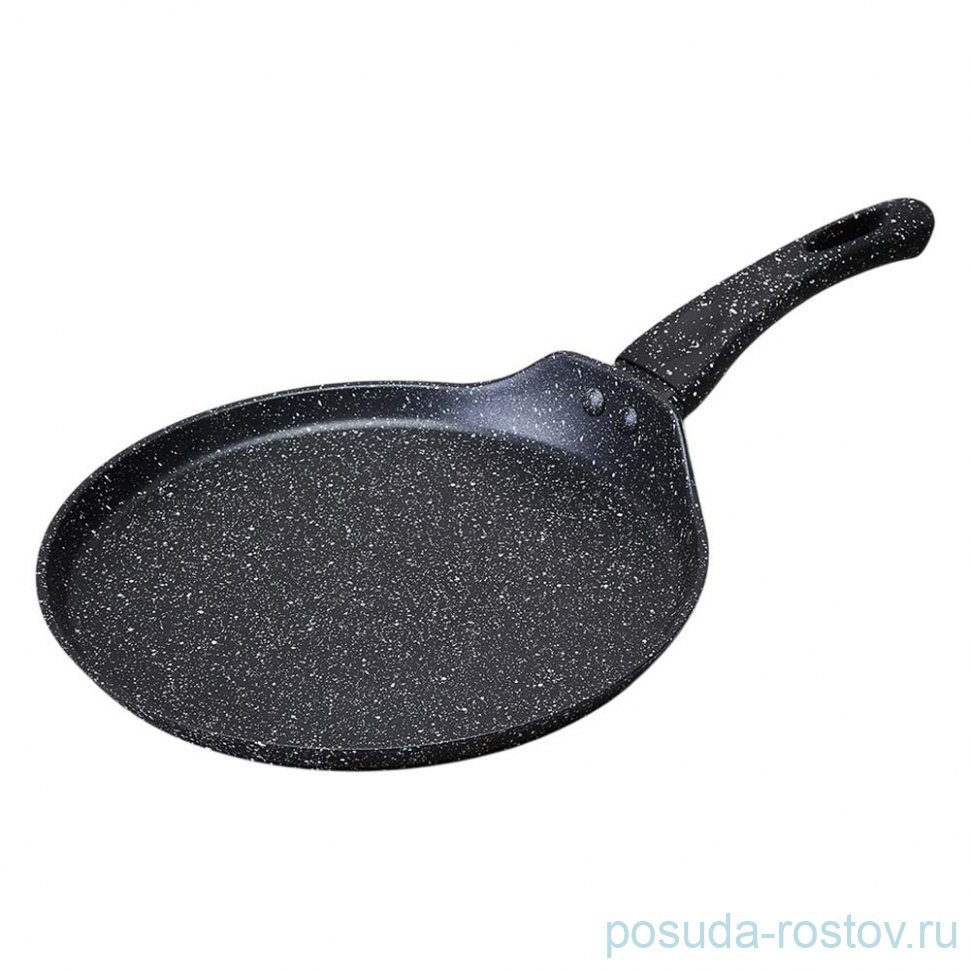 Блинница 22 х 2 см с антипригарным покрытием black marble Agness / 367856