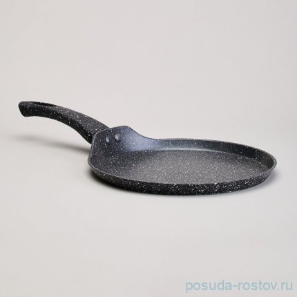 Блинница 22 х 2 см с антипригарным покрытием black marble Agness / 367856
