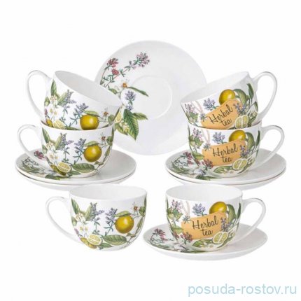 Набор чайных пар 330 мл 6 шт &quot;Fruit basket /Herbal tea&quot; / 349093
