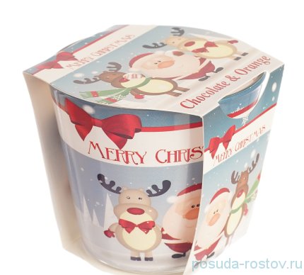 Свеча 7 х 8 см &quot;Merry Christmas&quot; (аромат шоколада и апельсина) / 211921