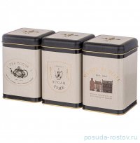 Набор банок для сыпучих продуктов 10,5 х 10,5 х 16 см 3 шт 1,7 л &quot;English breakfast&quot; / 329586