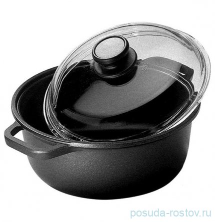 Кастрюля 24 см со стеклянной крышкой 2,25 л &quot;Blackplus /Risoli&quot; / 290062