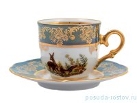 Блюдце для кофейной чашки мокко 1 шт &quot;Корона /Охота зелёная&quot; / 165552