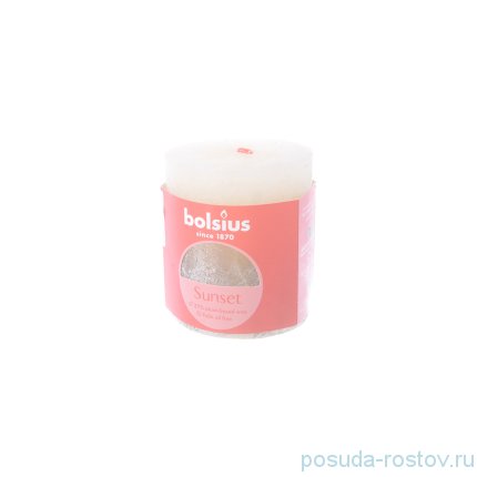 Свеча Рустик 8 х 6,8 см &quot;Christmas world /Жемчужная + шампань /Bolsius&quot; / 262585