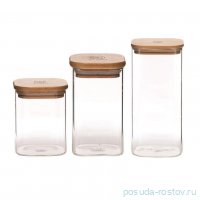 Набор банок для сыпучих продуктов 9 предметов с крышками &quot;Crystal glass&quot; / 348062