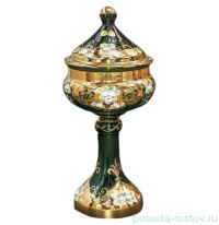 Ваза 40 см с крышкой н/н &quot;Лепка зелёная&quot; / 038807
