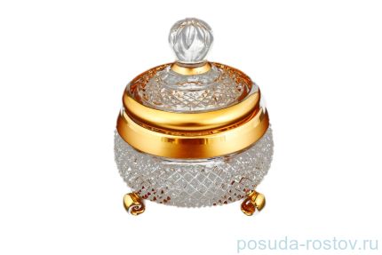 Тройножка 8,5 см с крышкой &quot;Фелиция /хрусталь с золотом&quot; SC / 114712