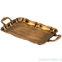 Поднос 45 х 23 х 5 см с ручками латунь &quot;Антик&quot; / 195584