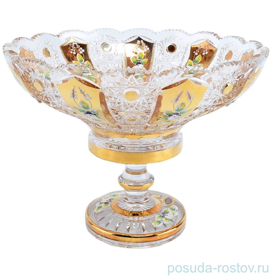 Ваза для фруктов 30 см н/н "Хрусталь с золотом" / 044504