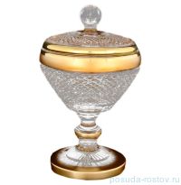 Вазочка 11 см с крышкой н/н &quot;Хрусталь с золотом&quot; / 061958