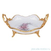 Конфетница 28 х 23 х 17 см н/н с ручками &quot;Красный цветок&quot; / 290497