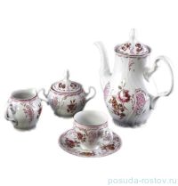 Кофейный сервиз на 6 персон 15 предметов &quot;Бернадотт /Розовые розы&quot; / 030452