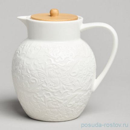 Кувшин для воды 1,3 л с деревянной крышкой 16,5 х 13 х 17 см &quot;Muse&quot; / 370161