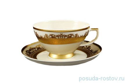 Набор чайных пар 210 мл 6 шт &quot;Констанц /Creme Gold 9359 /золото&quot; / 157654