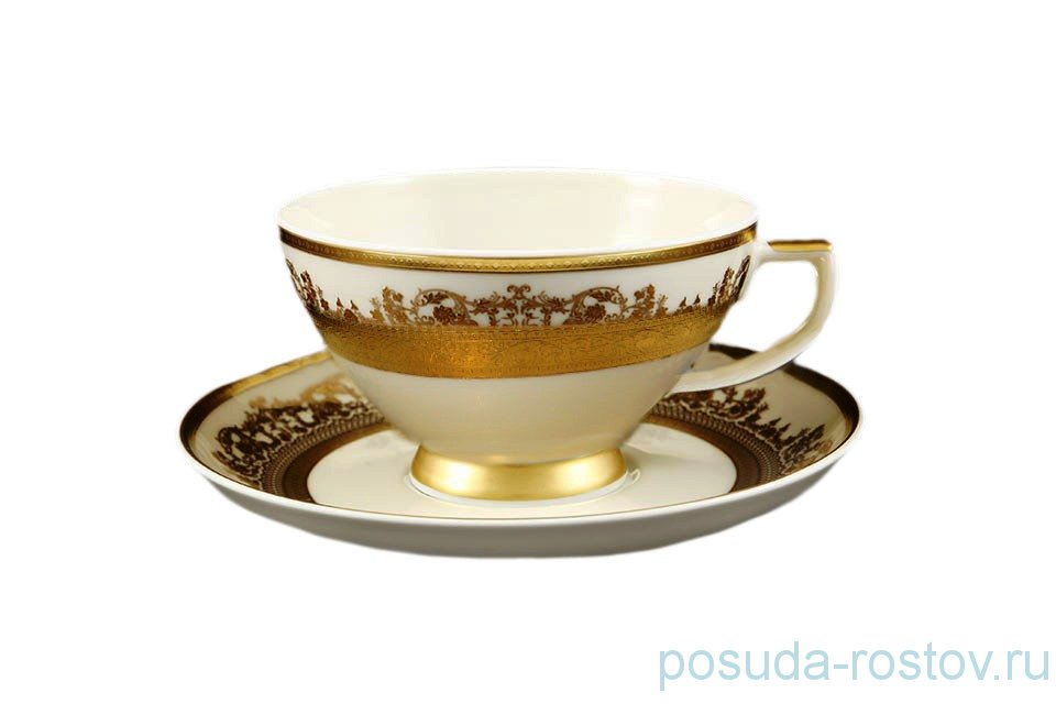 Набор чайных пар 210 мл 6 шт "Констанц /Creme Gold 9359 /золото" / 157654
