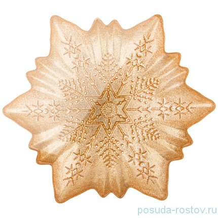 Блюдо 26 см снежинка &quot;snow cristal gold&quot; / 262809