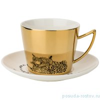 Чайная пара 220 мл 1 шт золотая &quot;LEOPARD&quot; / 229552