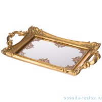 Поднос декоративный 33,2 х 4,1 х 20,3 см прямоугольный с ручками &quot;Рококо&quot; / 262822