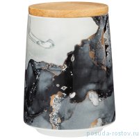 Банка для сыпучих продуктов 650 мл с деревянной крышкой 10,5 х 14 см &quot;moon art&quot; / 271106