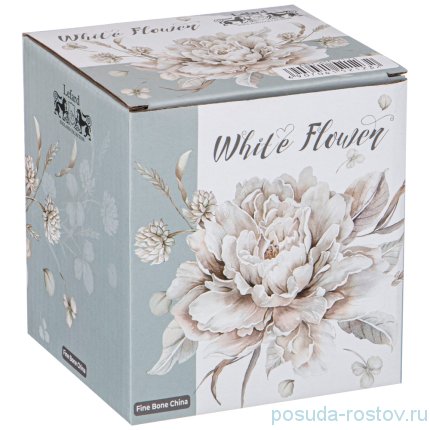 Кружка 420 мл голубая &quot;white flower&quot; / 227344