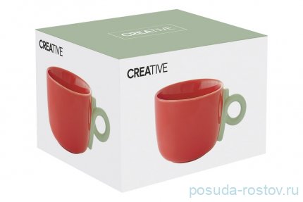 Кружка 400 мл красная &quot;Creative&quot; (подарочная упаковка) / 352229