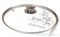 Крышка 22 см с ободом и ручкой из нержавеющей стали серая &quot;Kukmara&quot; / 159495