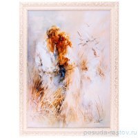Картина 50 х 70 см &quot;На свидании&quot; /рамка крем с золотом / 275188