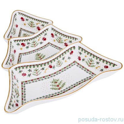 Менажница 24 х 24 х 5 см 3-х секционная &quot;Christmas Collection&quot; / 192396