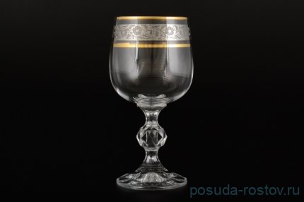 Бокалы для белого вина 190 мл 6 шт &quot;Клаудия /Цветочный узор на платине&quot; / 007549