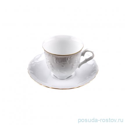 Кофейная пара 100 мл 1 шт &quot;Рококо /Отводка золото&quot; (блюдце 12,5 см) / 109938