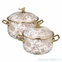 Набор кастрюль 4 предмета (2,1 и 3,8 л) эмалированные &quot;Royal garden&quot; / 375262