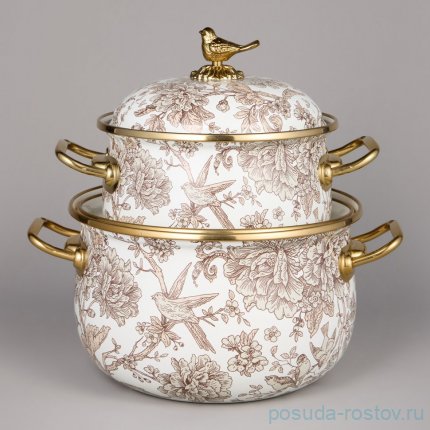 Набор кастрюль 4 предмета (2,1 и 3,8 л) эмалированные &quot;Royal garden&quot; / 375262
