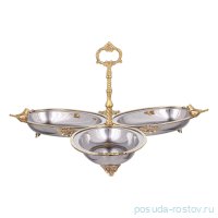 Менажница 38 см с ручкой &quot;Black Pearl /Голубь&quot; / 288026