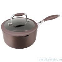 Ковш 16 х 7 см со стеклянной крышкой 1,4 л &quot;Dark chocolate&quot; / 250752