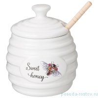 Банка для мёда 13 х 11 х 14,5 см белая &quot;Sweet honey&quot; / 272185