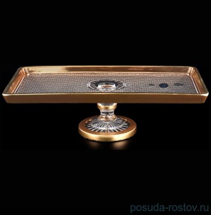 Поднос 32 см прямоугольный для рулета н/н &quot;S.Crystal /Фелиция /золото&quot; / 093085