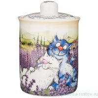 Банка для сыпучих продуктов 14,5 х 10,5 см 750 мл &quot;Синие коты /Лаванда&quot; / 254667